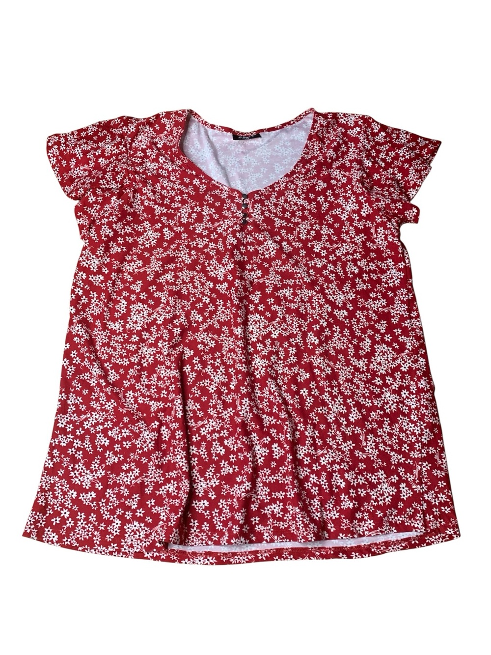 2 Dye 4 Red Floral Print Blouse - Women’s Size Large (L/G)